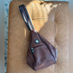 Mouflon Faux leather Backpack - tan/dark brown